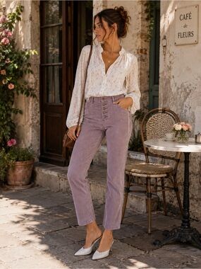 We The Free High-Rise Lavender Corduroy Jeans - Women